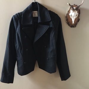 Old Navy Black Wool Military Style Coat